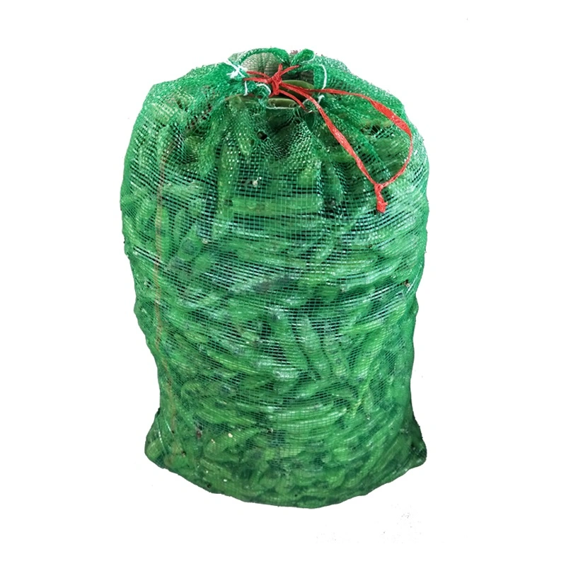 China Factory Customized Anti-UV Vegetable Onions Garlic Potato Fruit Plastic PP Tubular Leno Net Drawstring Mesh Sack Bags